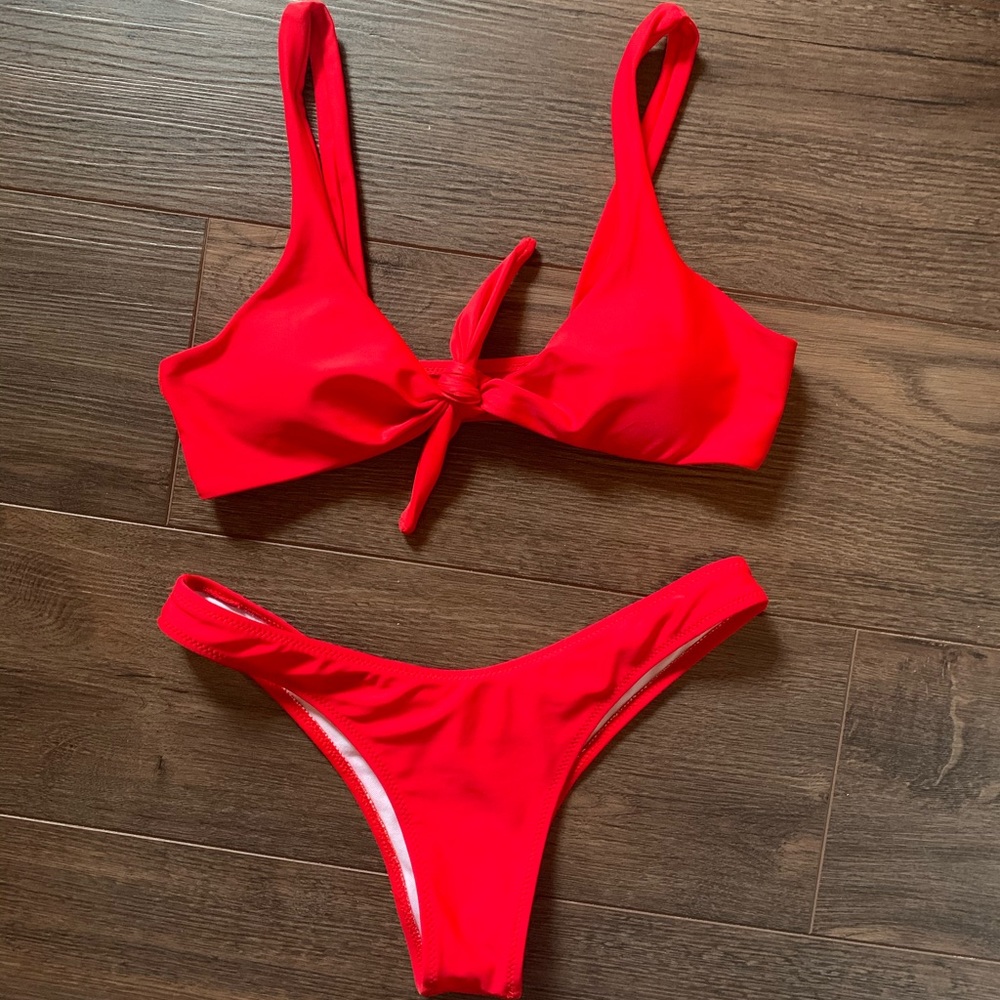 Red Tie ZAFUL Bikini Set